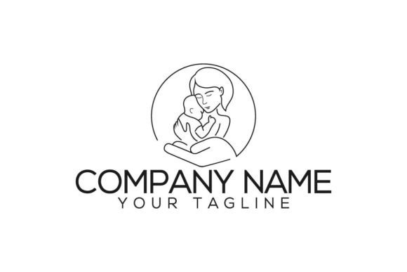 Mom and Baby Logo Graphics for Branding